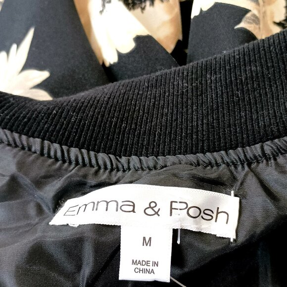 NEW! BOHO FLORAL BOMBER JACKET SZ M - Picture 2 of 5